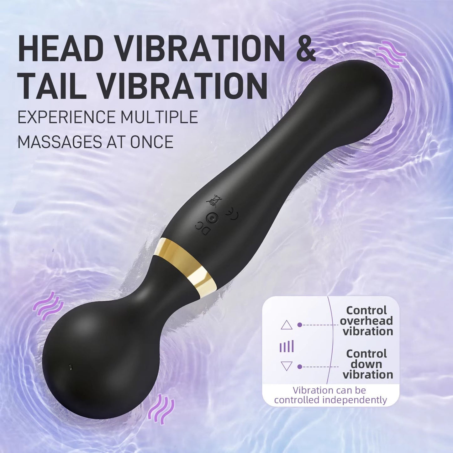 Rechargeable Body Massager – Handheld Deep Tissue Muscle Relaxer, Waterproof & Multi-Speed Vibration Wand