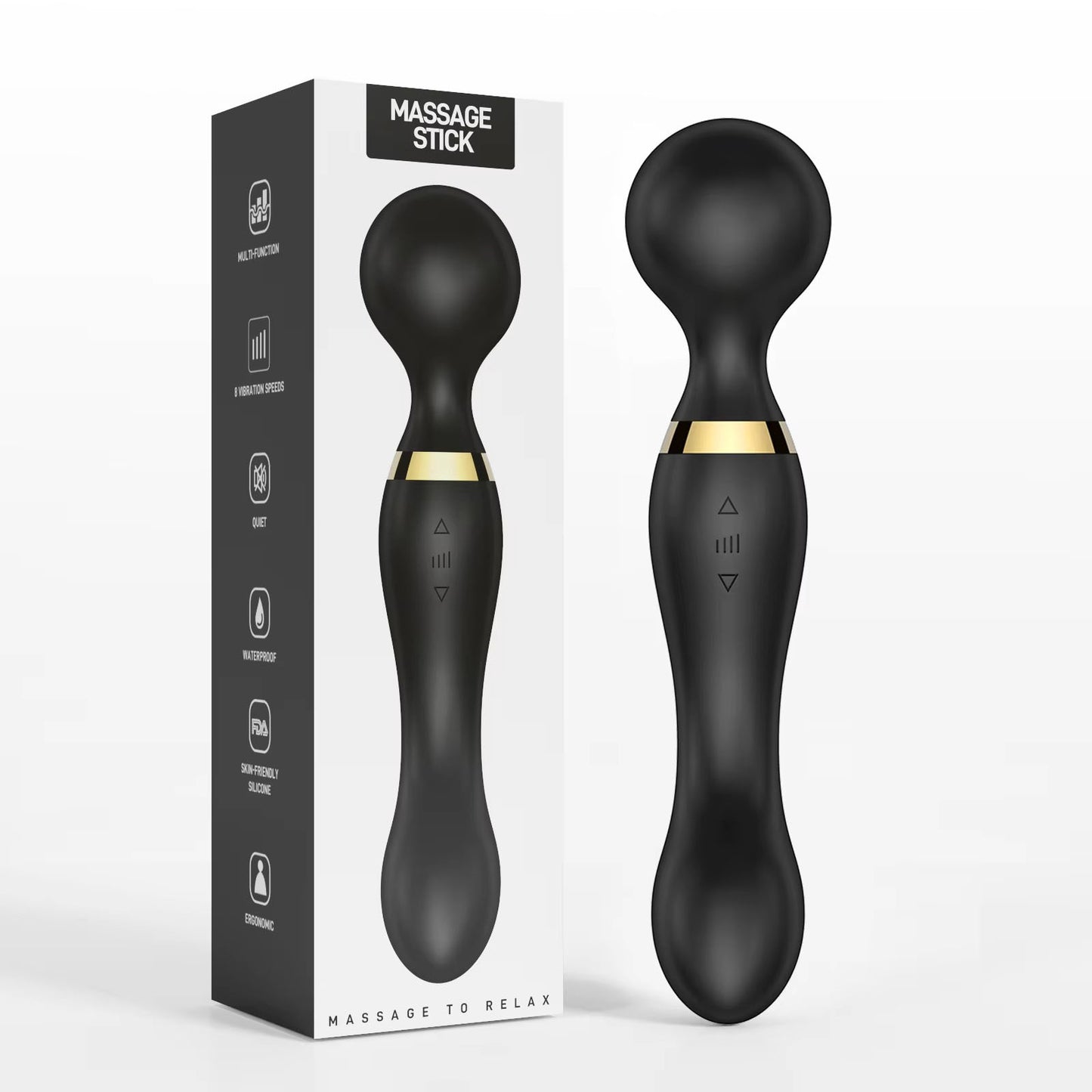 Rechargeable Body Massager – Handheld Deep Tissue Muscle Relaxer, Waterproof & Multi-Speed Vibration Wand