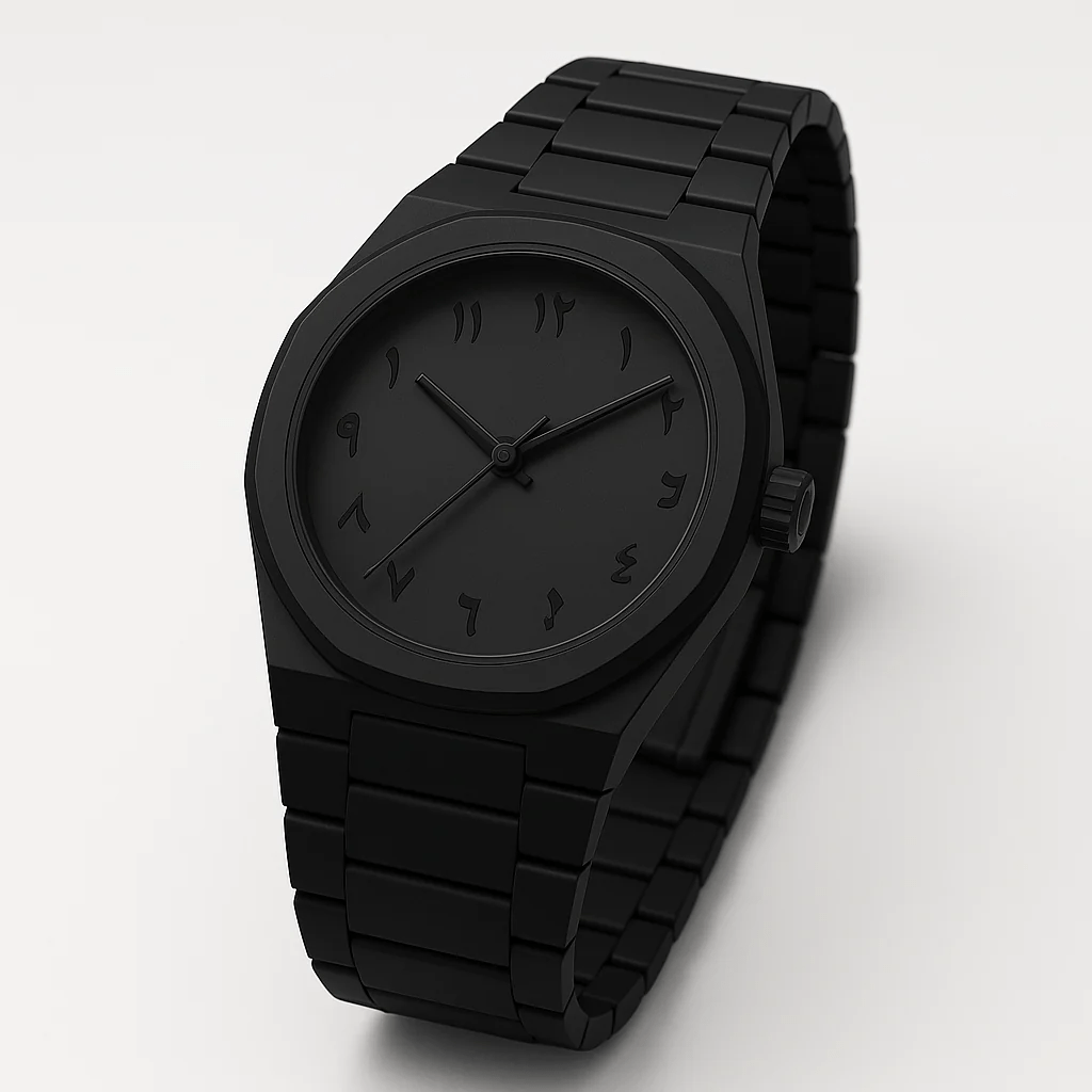 Black Arabic Aura Watch Al-Meezan