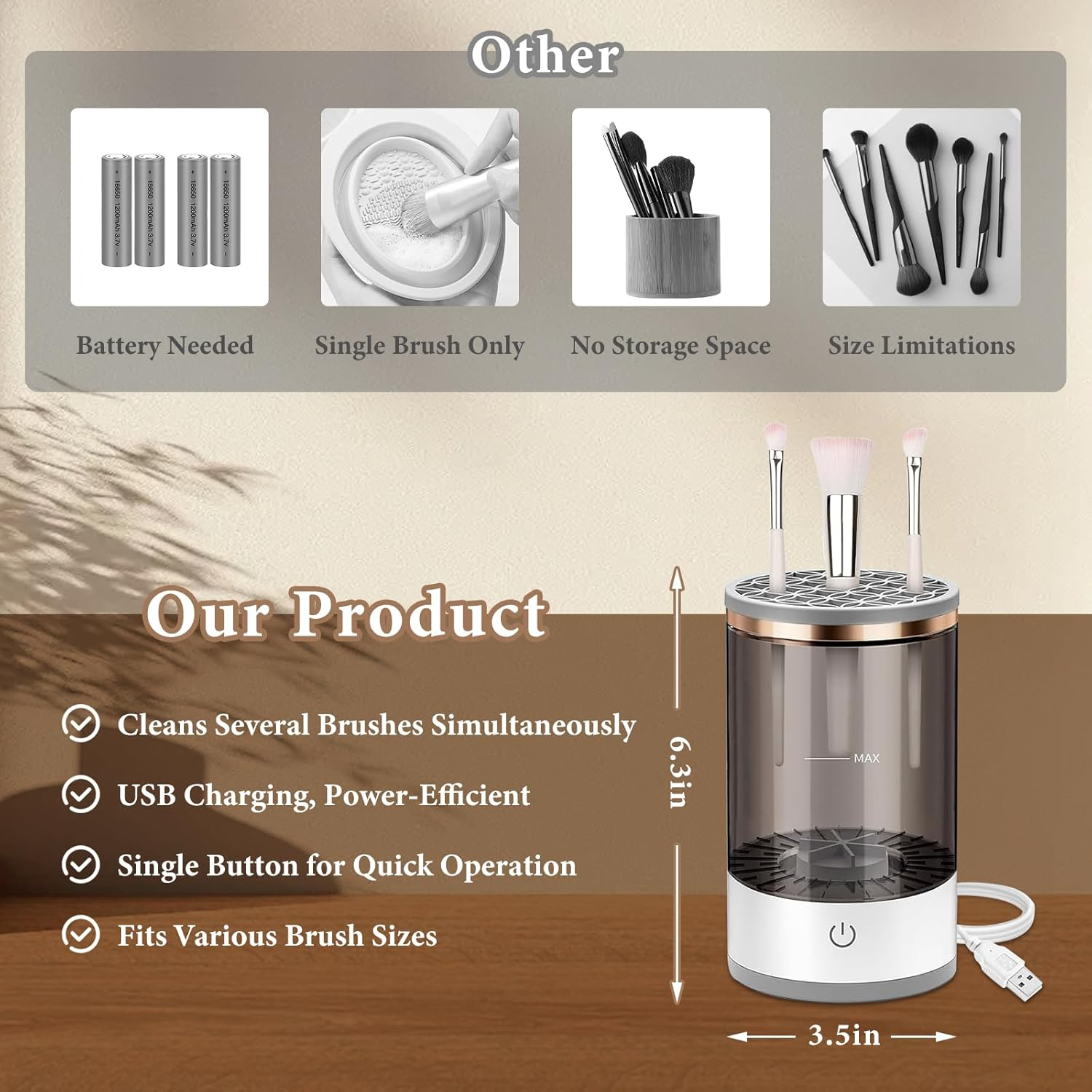 3 in 1 Electric Makeup Brush Cleaner Al-Meezan